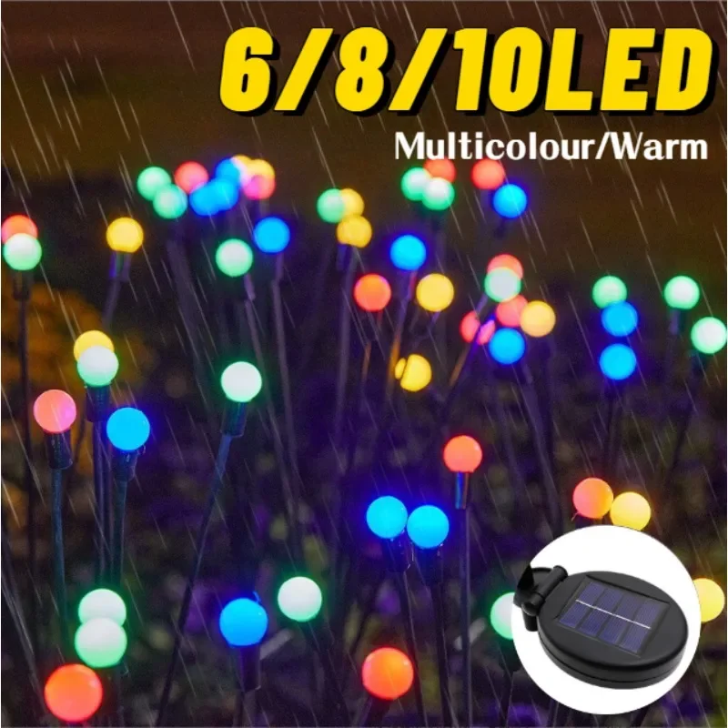 

6/8/10LED Solar Lawn Lamp Powered Firefly Light Waterproof Outdoor Garden Decoration Christmas Lights Firework Firefly Lamps