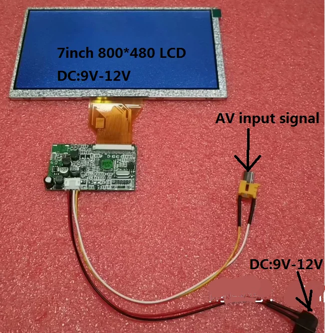 7 inch 800*480 LCD screen with snowflake motherboard AV signal input DC 9V-12V Modified for Fpv Display DIY