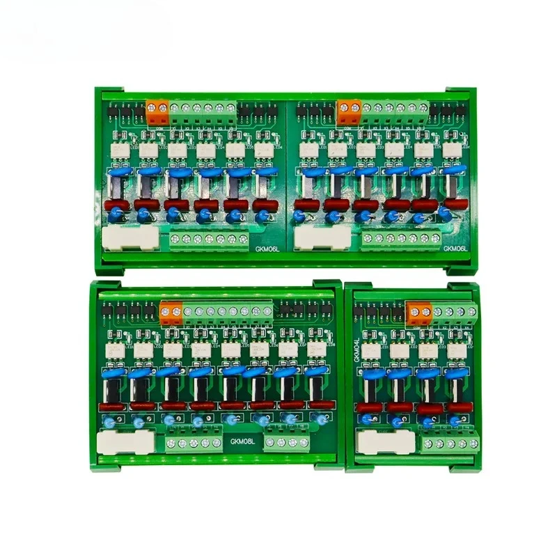 8-Channel Din Rail PLC Amplifier Board AC Output Signal 220V Optocoupler Isolation Non-Contact SCR Module