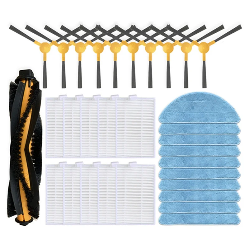 -ESTR 31 قطعة لـ Kabum Smart 500 / 700 جهاز آلي لتنظيف الأتربة استبدال أجزاء قابل للغسل فرشاة جانبية رئيسية فلتر Hepa ممسحة القماش