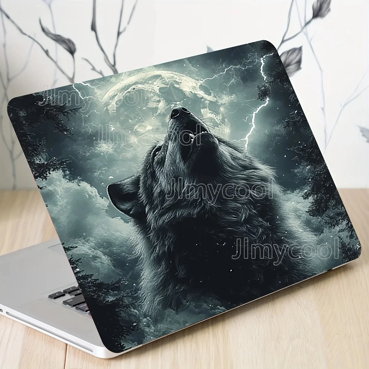 

2 Piece Laptop Wolf Pattern Art Sticker Protective Cover Universal Netbook Light Beige Sticker Non-reusable Scratch-resistant