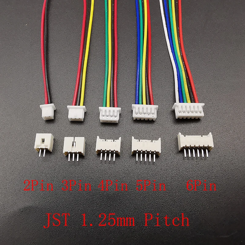 10Sets Micro JST 1.25mm PH 2.0mm XH2.54 2.54mm Pitch Connector Socket Female and Male 2/3/4/5/6Pin Plug With Terminal Wire Cable