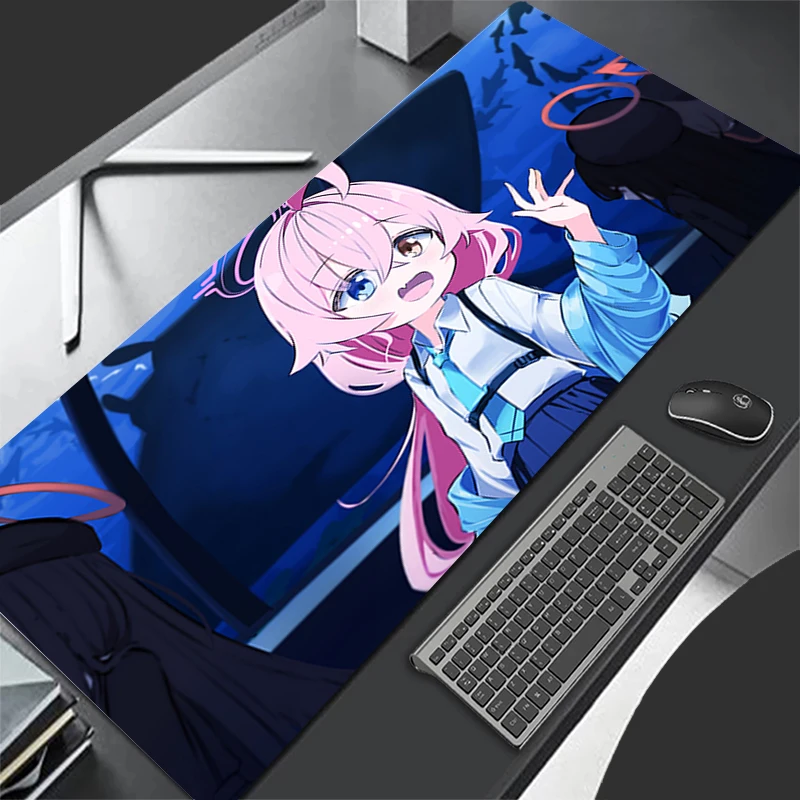 لوحة ماوس للألعاب بتصميم غير قابل للانزلاق من المطاط الأزرق الأرشيف تاكاناشي هوشينو بحافة مخيطة لوحة مفاتيح ولوحة ماوس للعمل المكتبي