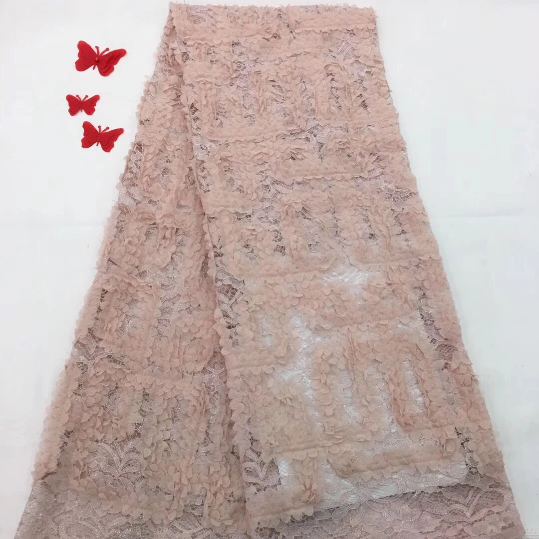 

2021 High Quality Nigerian Wedding African Lace Fabric 100% Cotton Lace Guipure Cord Lace Fabric For Wedding Party R55