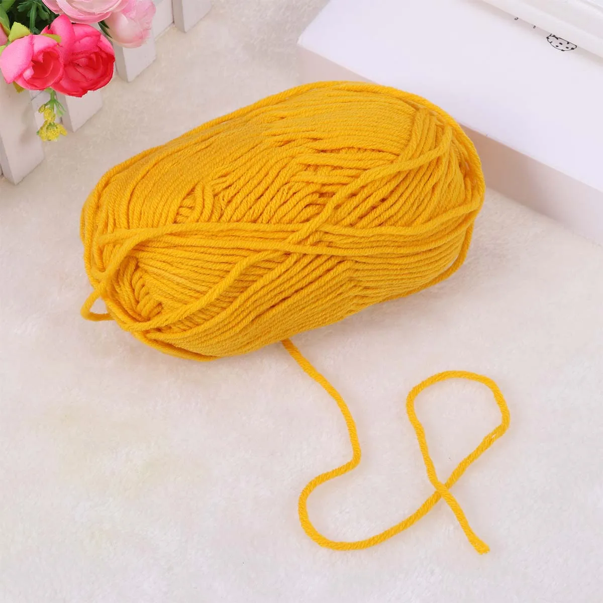

50g Milk Cotton Yarn Warm Comfortable Chunky Hand-Woven Crochet Knitting Wool for Sweaters Hats Scarves DIY Turmeric