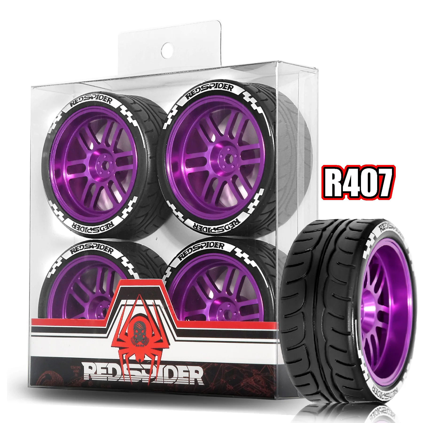 1/10 RCレーシングホイールタイヤメタルホイールリムハブ12mmヘックス（1:10 RC TT01 TT02 XV01 XV02 PTG-2 HSP HPI 京商オンロードカー タミヤ用）