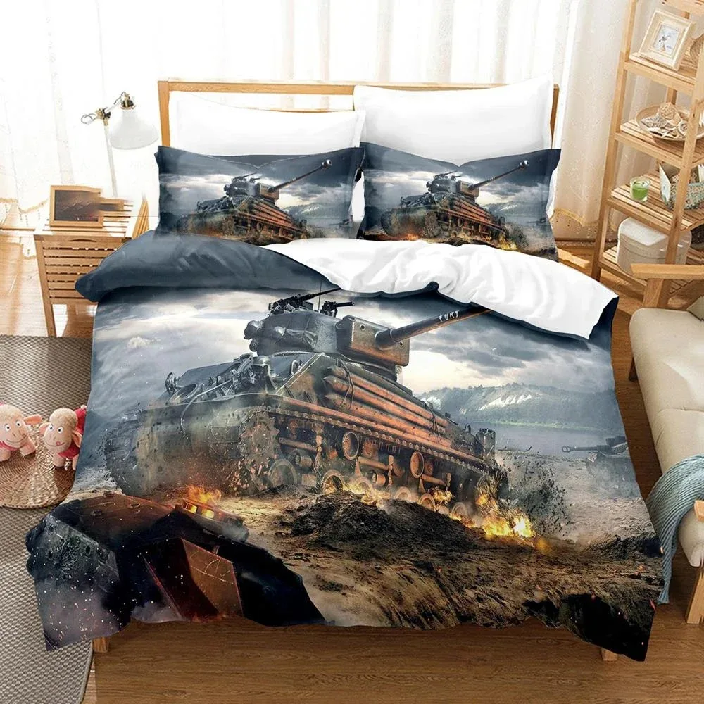3D Printed World of Tanks 3D NEW Duvet Cover Pillowcase Bedding Set Adult Boy Girl Bedroom Decoration Single Double Large