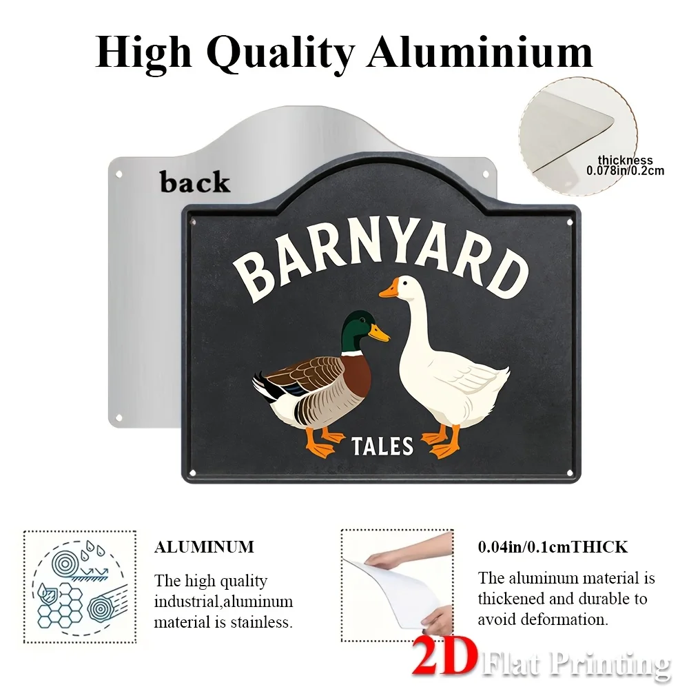 1pc 2D Flat Sign Artwork Depicting A Duck And Goose, Ideal For Decorating A Farmhouse Kitchen, Rustic Bar, Or Country