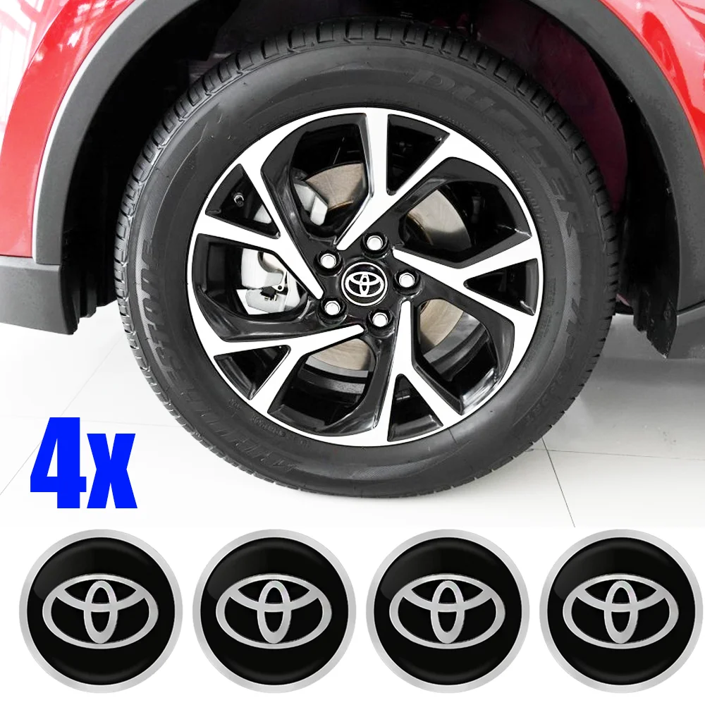 4X Car Wheel Center Hub Caps Sticker Car Wheel Rim Hubcap Badge Covers Stickers For Toyota Hilux Prius Auris Corolla Camry