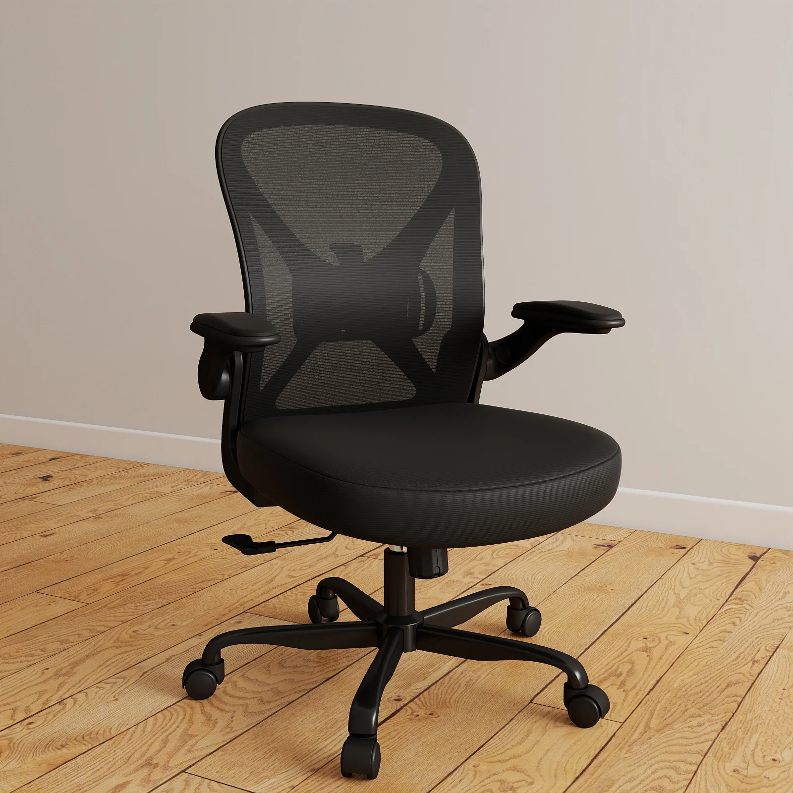 

Ergonomic Mesh Office Chair with Adjustable Height, Flip-Up Armrests, Lumbar Support, Swivel Computer Desk Chair for Home Office Study Room