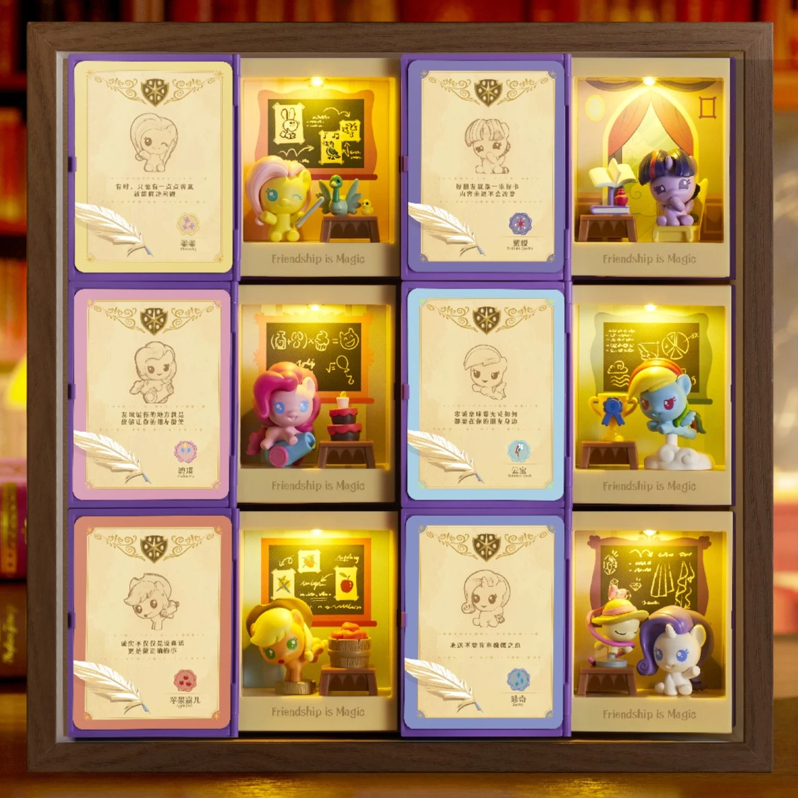 Hasbro My Little Pony Mini figuras de dibujos animados caja ciega juguete decoración de escritorio luz LED libros de clase modelo miniatura niños regalos de navidad