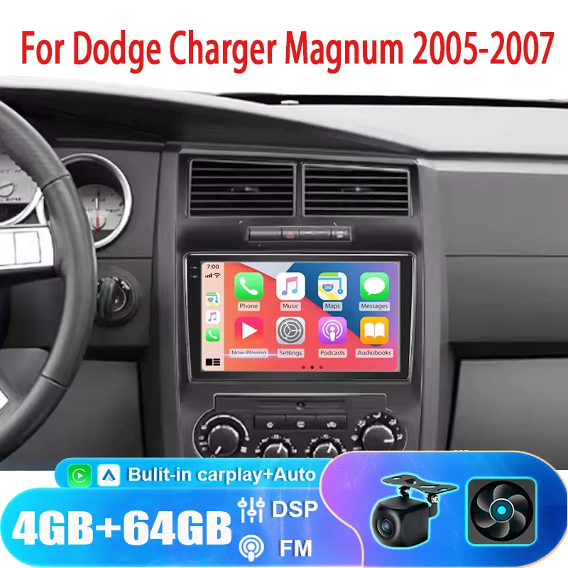 

9'' For Dodge Charger Magnum 2005-2007 Car Radio Head Unit Carplay Apple Auto Intelligent System Multimedia Player GPS Navi WIFI