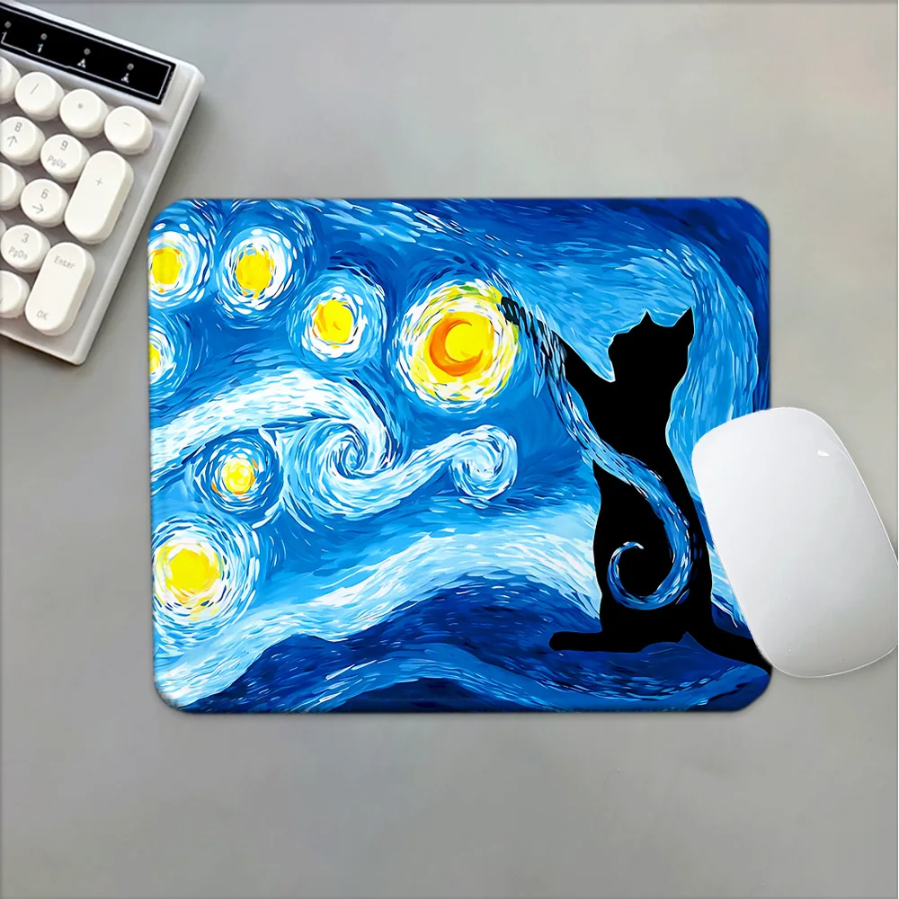 Mosepad Oil painting cat Computer Mat Desk Accessories Pc Gamer  Mousepad Company Game Mats Mouse Anime Mause Table Decoration