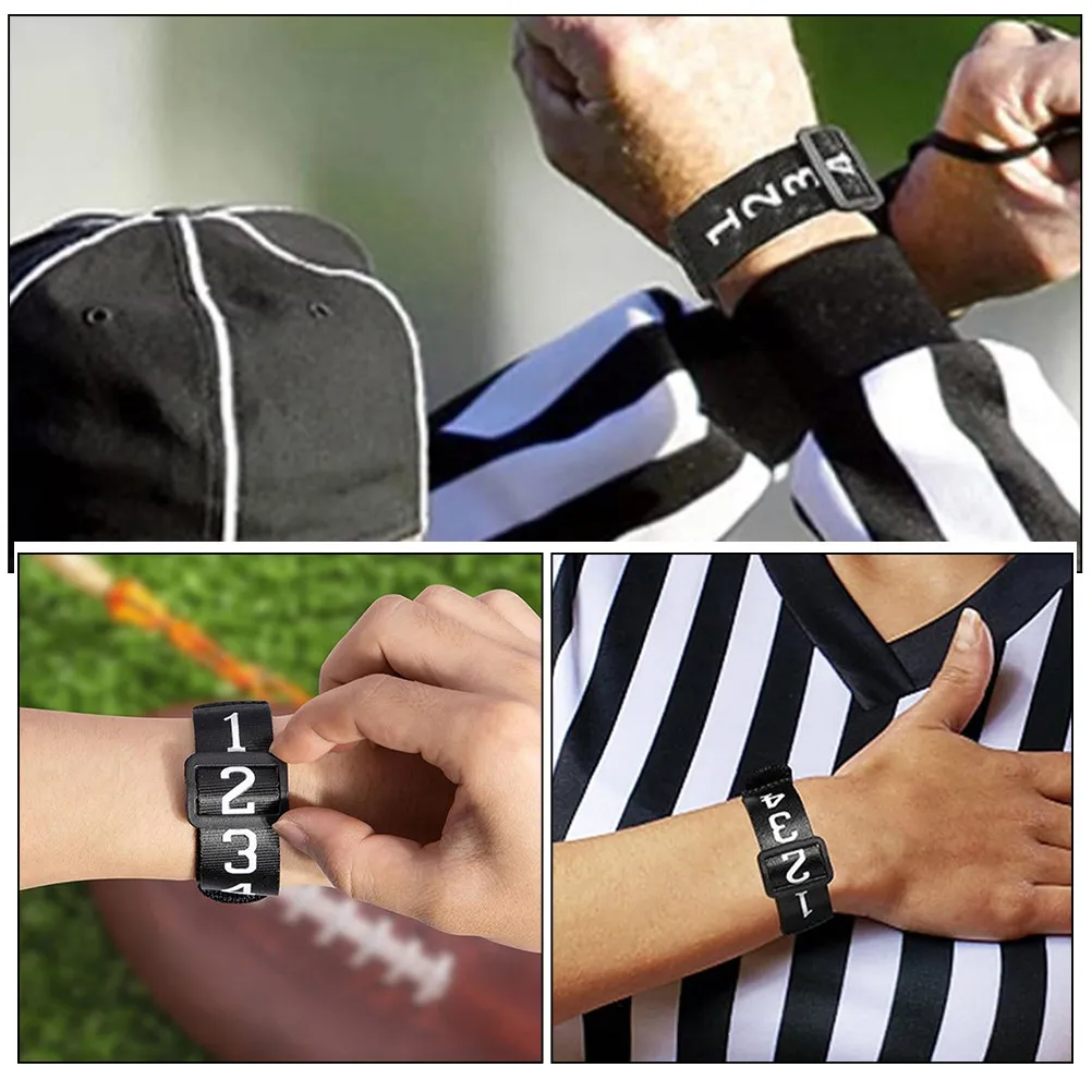 4Pcs Football Numbered Wristband Reliable Referee Gear Convenient Football Referee Accessories Essential Soccer Gear