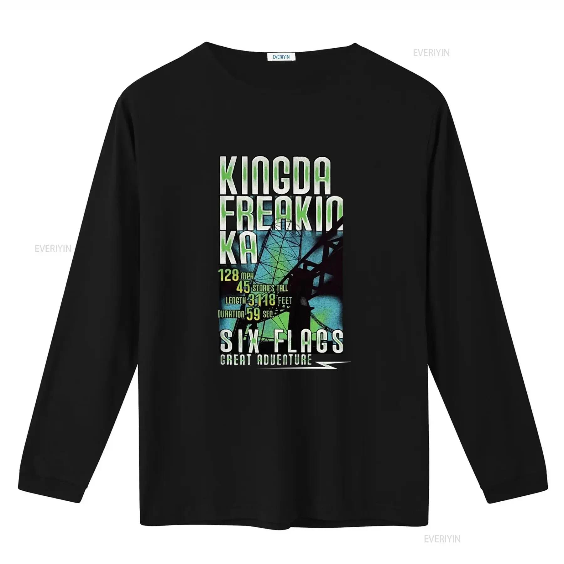 Vintage Six Flags T Shirt Size Large Kingda Ka Roller Coaster 128mph 45 Stories Tall 3118 Feet Length 59 Sec Duration Great
