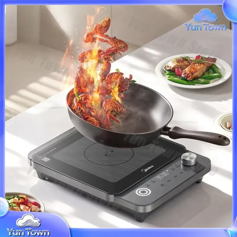 Induction Cooker for Home Use 3500W Double Ring Wok Burner Hot Pot Cooktop Energy Efficient Portable Electric Stove for