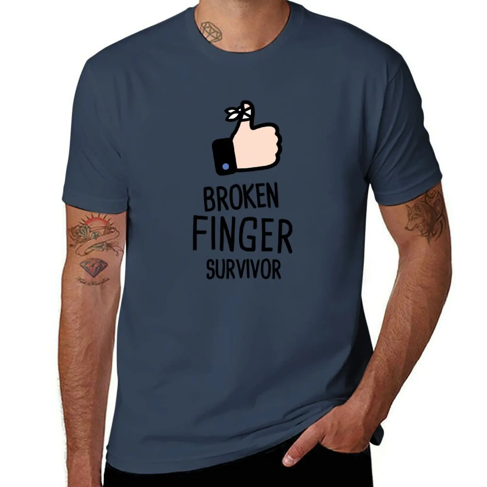 Survivor - Get Well Gift Fractured Broken Finger T-Shirt t shirts for man pack white t shirt man cotton T-Shirt