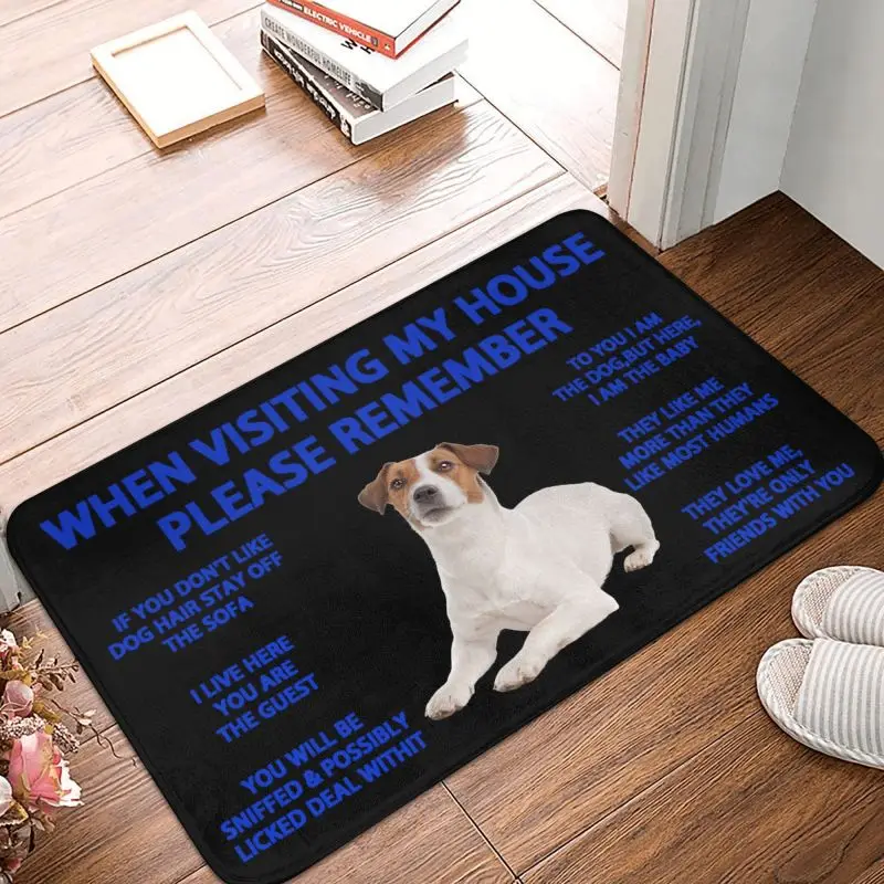 Jack Russell Terrier Dog Front Door Mat Anti-Slip Indoor Waterproof Doormat Garden Garage Entrance Rug Carpet