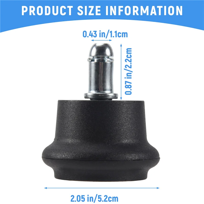 ABGR-5Pcs جرس ينزلق استبدال كرسي المكتب أو عجلات عجلات دوارة للبراز إلى عجلات ثابتة ثابتة، عجلات كرسي المكتب