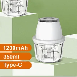 Vegetable Chopper, Electric Garlic Chopper,350ML Rechargeable Mini Chopper, Powerful Small Food Processor, Blender to Vegetable