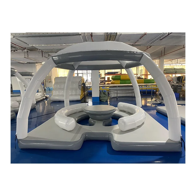 Party Rental Inflatable Sea Floating Dock Platform Sofa Boat Inflatable Floating Inflatable Tent for Water Sports