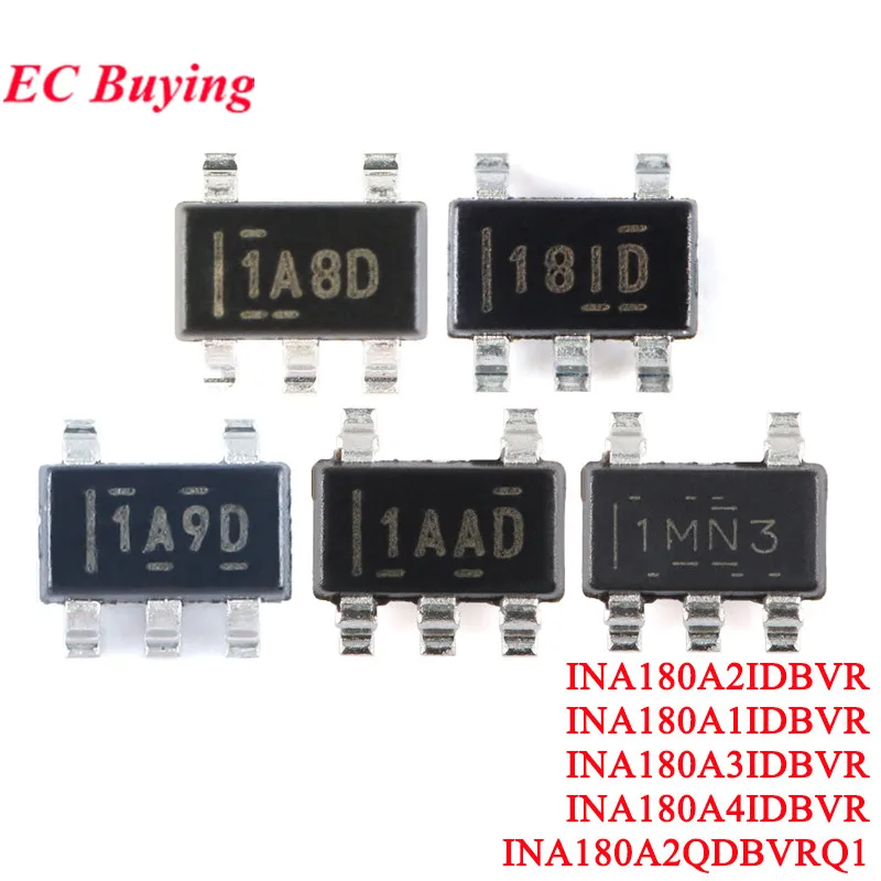 10Pcs/1pc INA180A1IDBVR INA180 INA180A1 INA180A 181D I8ID 18ID 1A8D 1A9D 1AAD 1MN3 SOT-23-5 Current Sense Amplifier Chip IC