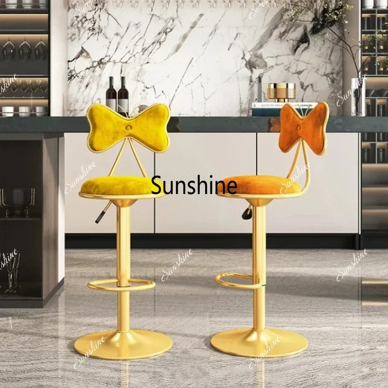 Salon Modern Bar Chairs Bedroom Adjustable Living Room Luxury Bar Stools Metal Minimalist Silla Alta Para Barra Home Furniture T