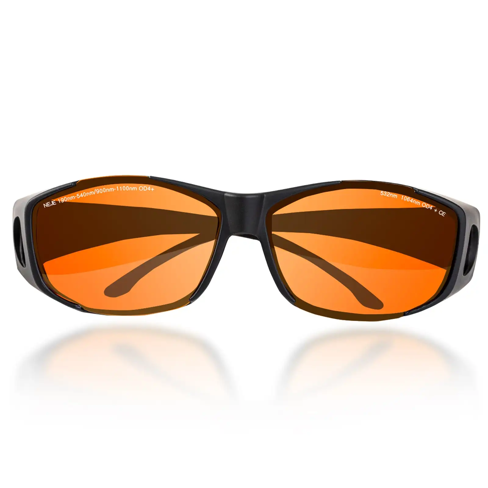 NEJE OD 4+ 190NM-540NM/900NM-1100NM WAVELENGTH UV/PURPLE AND BLUE LASER SAFETY GLASSES (ORANGE)