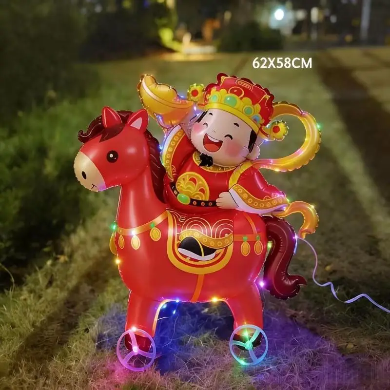 4D Cartoon Foil Balloons Elephant Stand Walking Balloon Wheel Accessories With Wheel For Kids Birthday Party Decoration