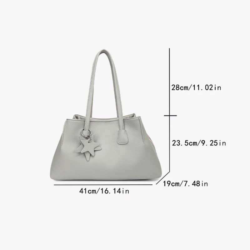 Damen-Tragetasche, mehrschichtige Schultertasche mit großem Fassungsvermögen und Reißverschluss, Damen-Vintage-Handtasche mit mattiertem Finish, ideal für Büro, Pendel und den täglichen Gebrauch, mit Tragegriff. – Detail 1