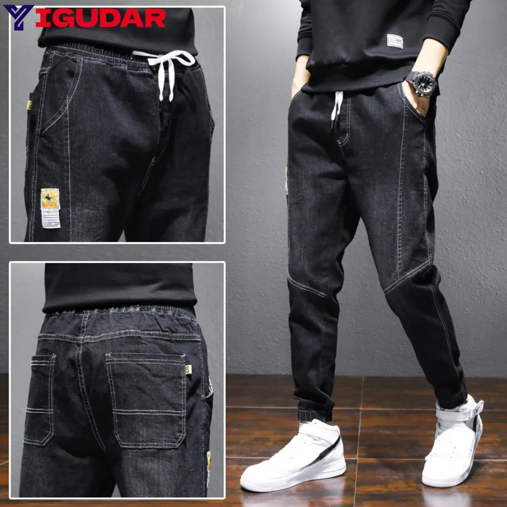 

2024 Autumn jeans men Baggy Mens Cargo Jeans Fashion Harlan Cotton Streetwear Harajuku Pants Joggers Elastic Waist Trousers Male