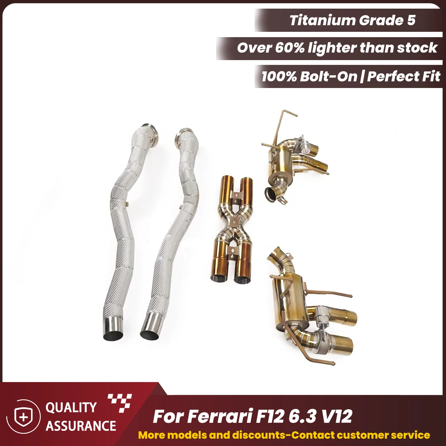 

Клапанный спортивный звук ECCF TItanium Catback выхлоп с водосточной трубой для высокопроизводительной системы Ferrari F12 6.3 V12