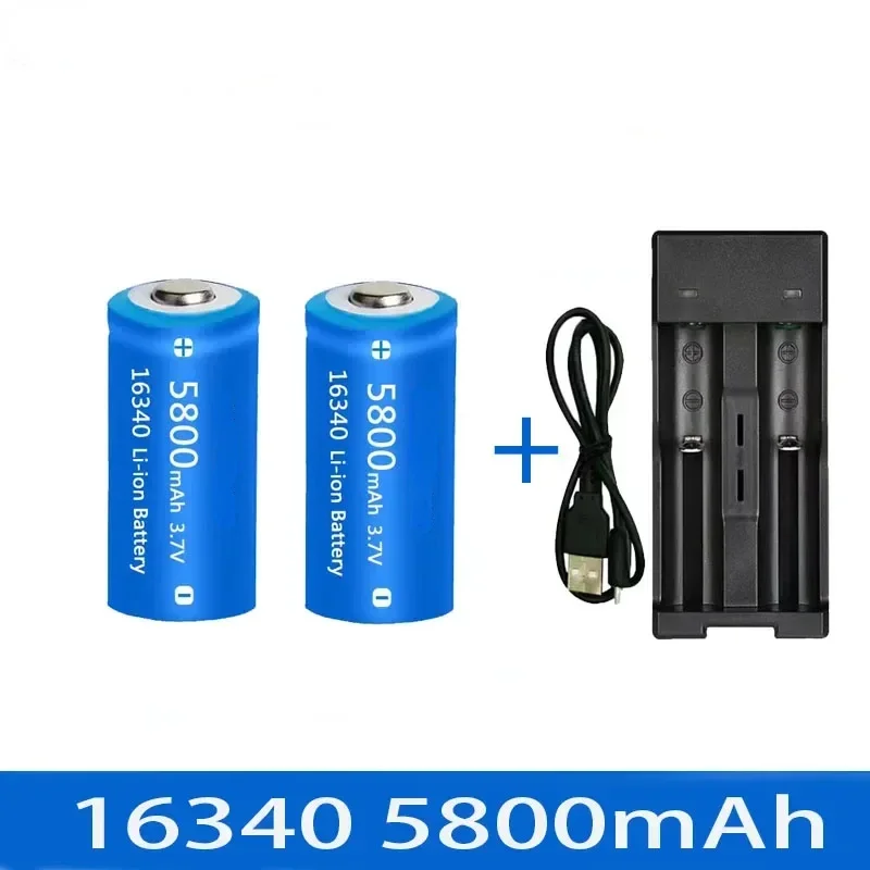 16340 CR123A Lithium Ion Rechargeable Battery 5800mAh Used for Digital Photo Frame Electronic Devices Balance Car LED Flashlight