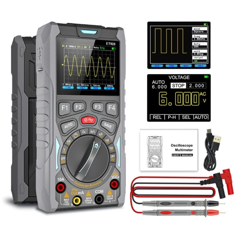 Probador frecuencia capacitancia resistencia osciloscopio 6000 recuentos, frecuencia muestreo 50MSa/s, a