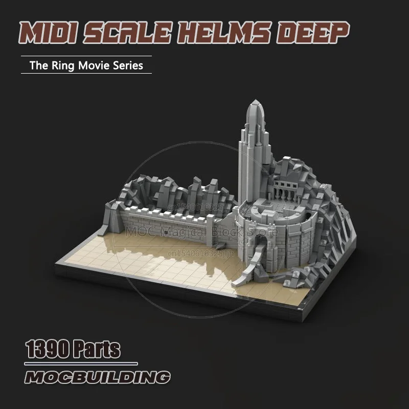 

Midi Scale Helms Deep MOC Building Blocks Movie Scene Architecture Model Collection Toys Technology Bricks Display Xmas Gifts