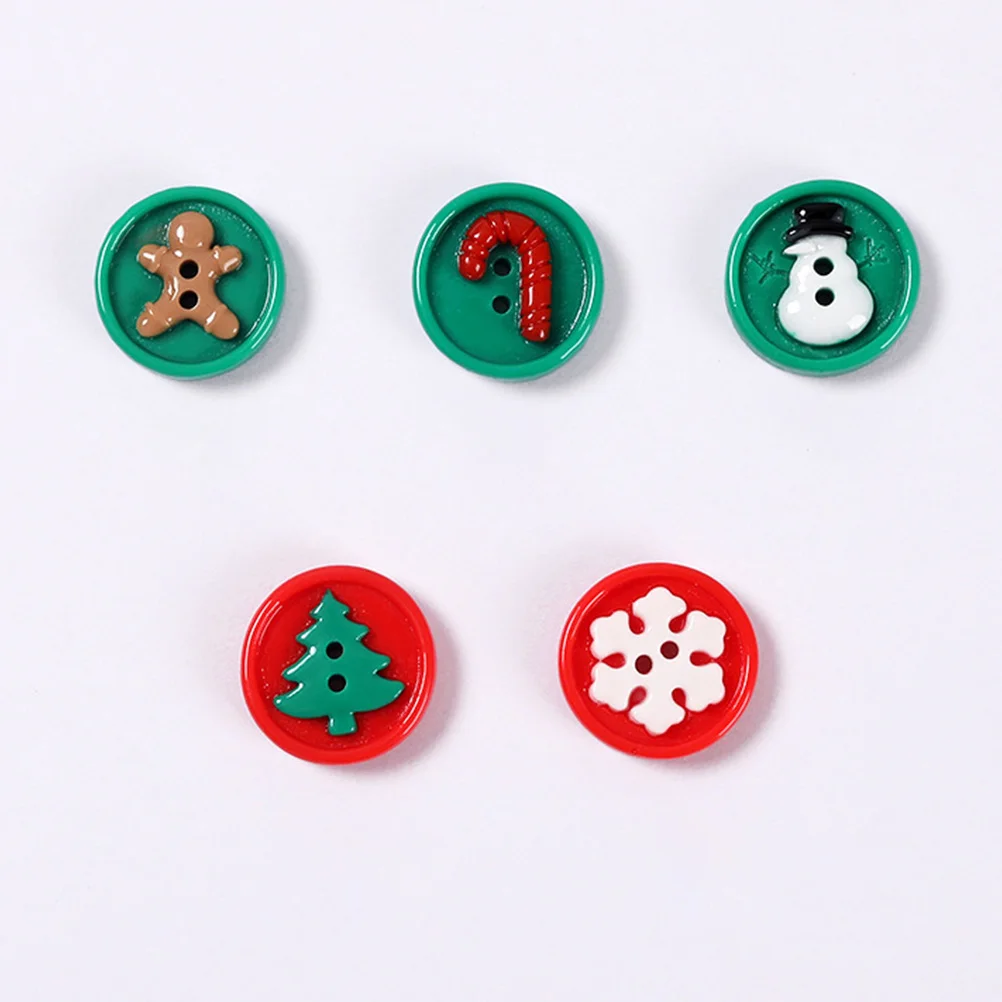 

50 Pcs Christmas Decoration Detached Buttons Shirt Embellishments for Crafts Decorative Xmas Tree Snowman