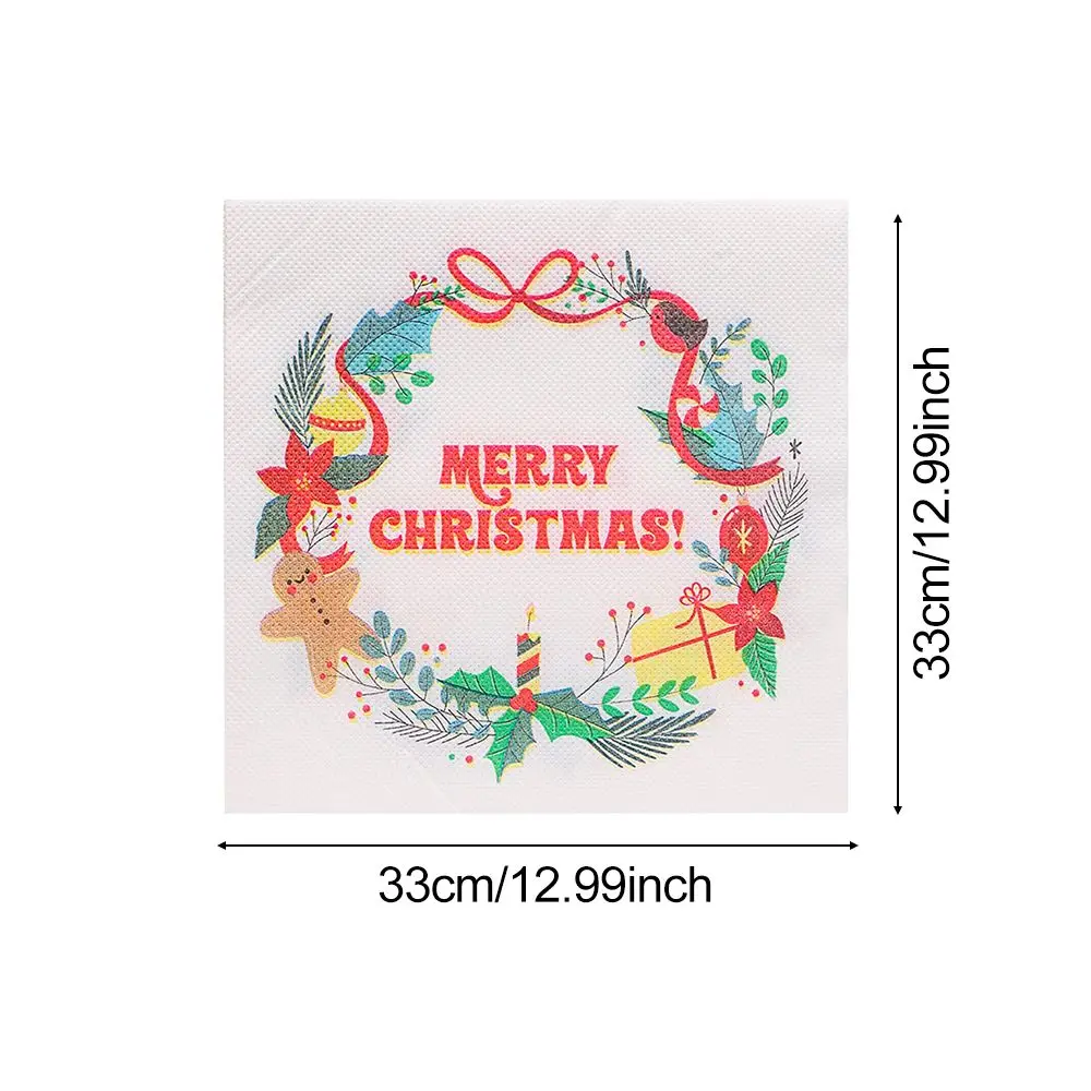 المتاح حفلة عيد الميلاد المائدة ، المناديل الورقية ، نمط المطبوعة المنديل ، عيد الميلاد وحفلة السنة الجديدة ، 20 قطعة للحزمة الواحدة