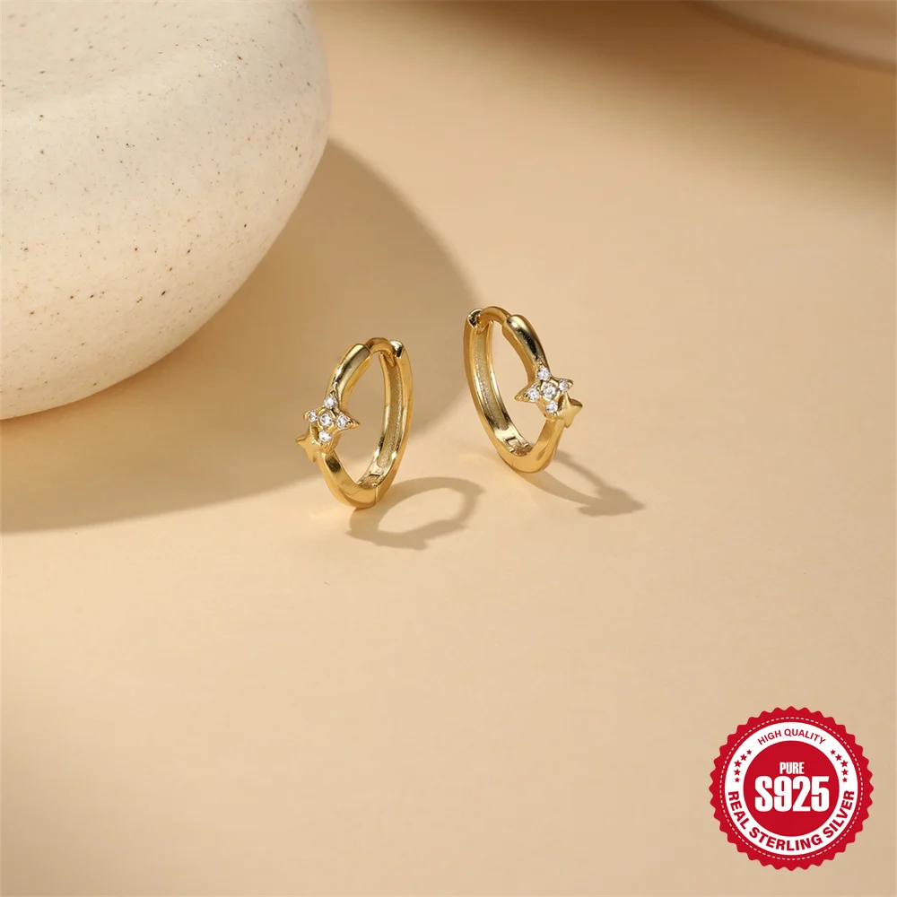 مساعد 925 فضة مثمنة ستار الحصان العين الزركون شرابة للنساء الكلاسيكية البوب الرياح ثقب الأقراط #2