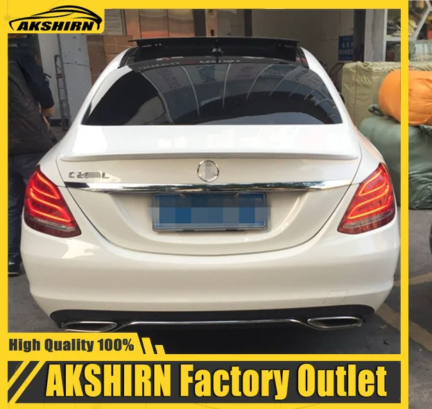 For Benz C class W205 Spoiler c63 C180 C200L C300L 2014-2019 High Quality ABS Material Car Rear Wing Primer Color Rear Spoiler