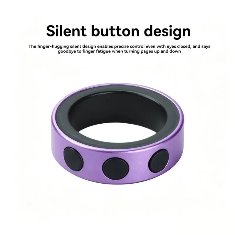 DTB7 Smart Remote Control Ring Bluetooth 5.4 Wireless Fingertip Controller for Music Video Camera Phone, Aluminum Alloy