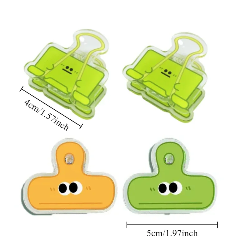 5/20/30pcs Colorful acrylic clips cartoon small eyes file papers long tail clip snacks sealing clip school party gifts