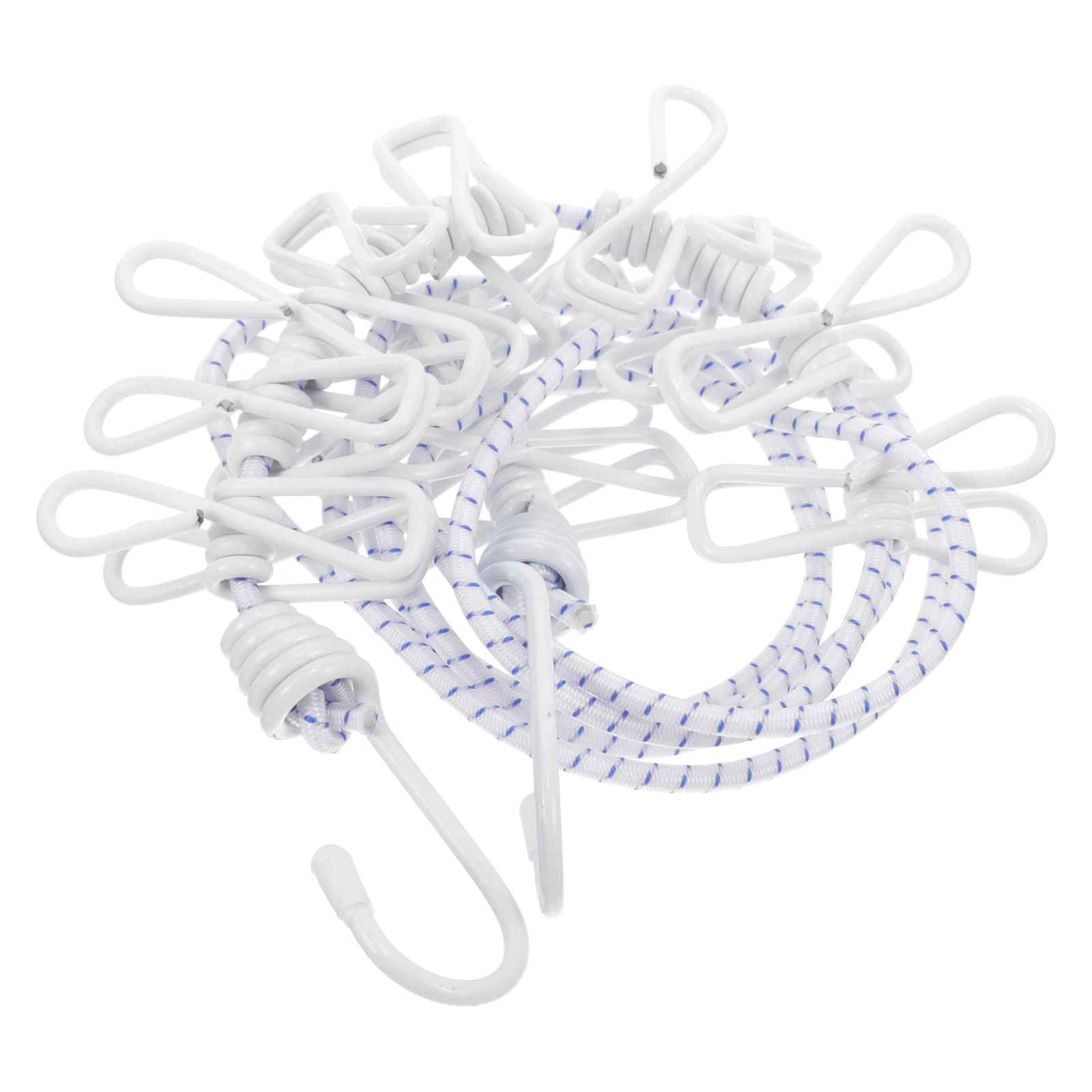 

Tent Fixing Rope Camping Clothes Line Portable Travel Hotel Room Trailer Laundry Kit Bungee Cords Elastic White