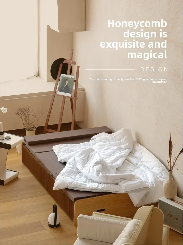 Folding bed double organ paper bed household single invisible bed retractable modern simple office lunch break