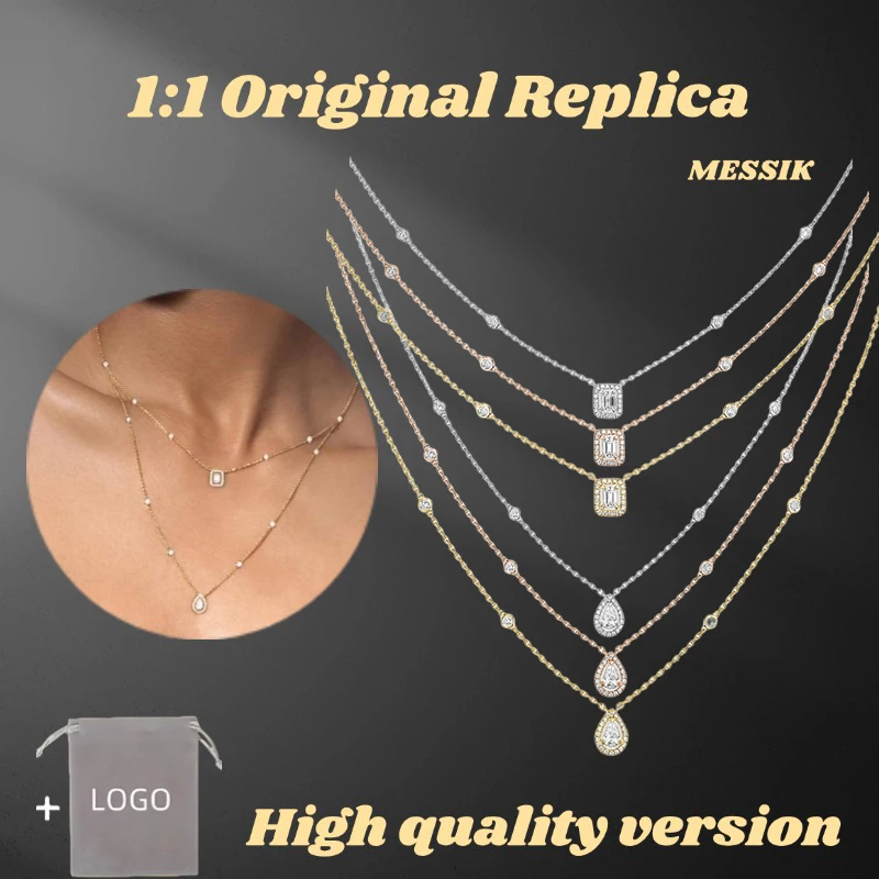 Double Layer Water Drop Shaped Necklaces Fashion Silver 925 Women's Necklace Elegant Charms My Twin Series Luxurious Jewelry