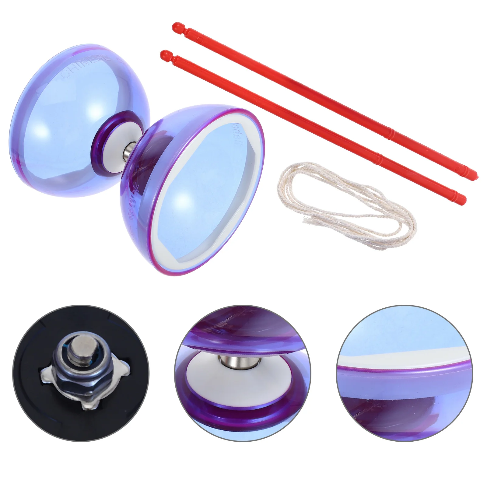 Three Bearing Double Wheel Diabolo Stick Replacement Chinese Yoyo for Adults Advanced Toy