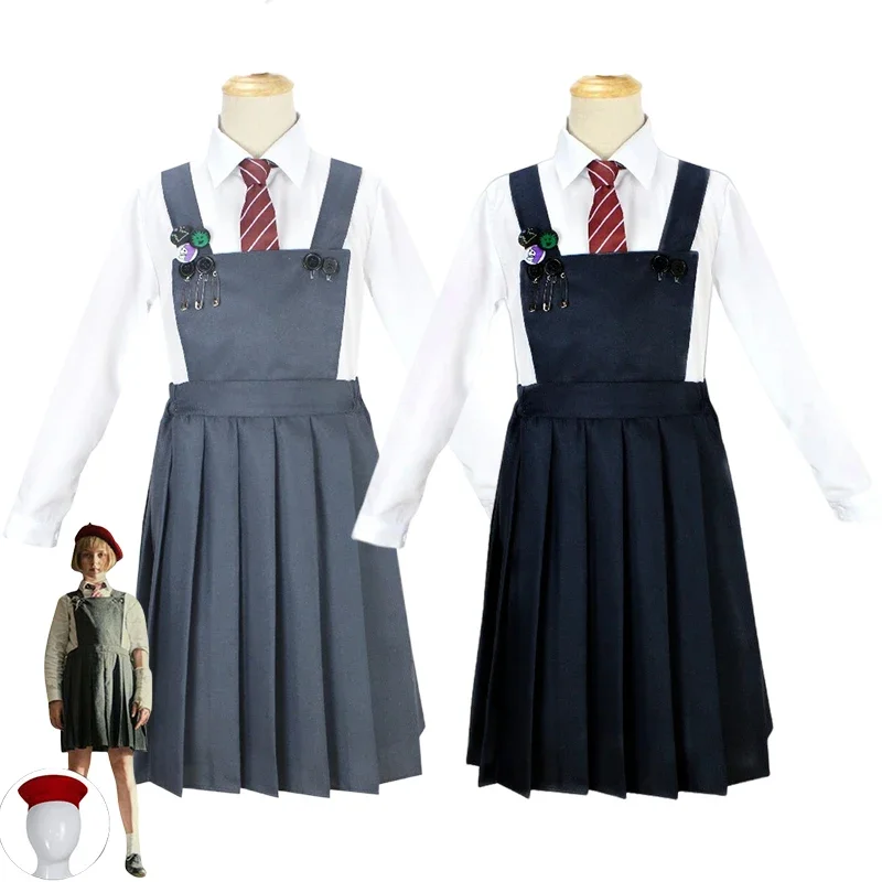 Roald Dahl’s Matilda The Musical Hortensia Matilda Cosplay Costume Suspender Skirt Halloween Carnival Matilda Cosplay Dress