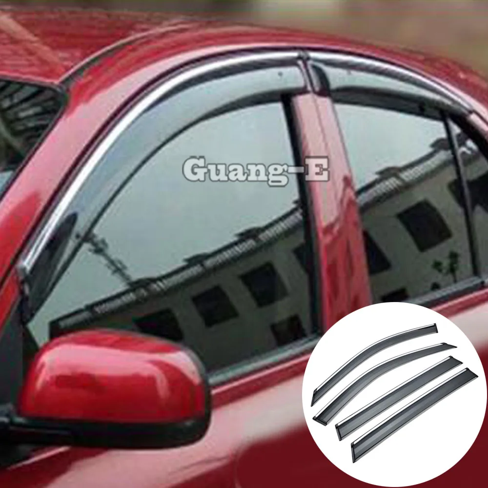

Car Cover Stick Window Glass Wind Visor Rain/Sun Guard Vent Frame 4PCs For Nissan March 2011 2012 2013 2014 2015 2016 2017