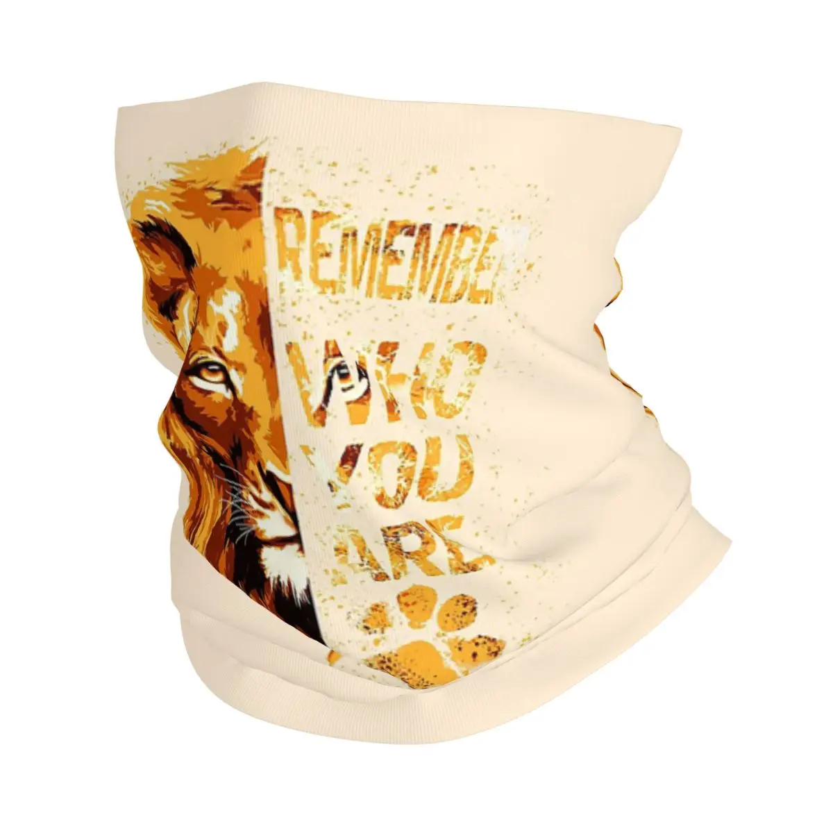 Remember WHO YOU ARE Lion Bandana Neck Gaiter Printed Mask Scarf Warm Headband Riding Unisex Adult Windproof