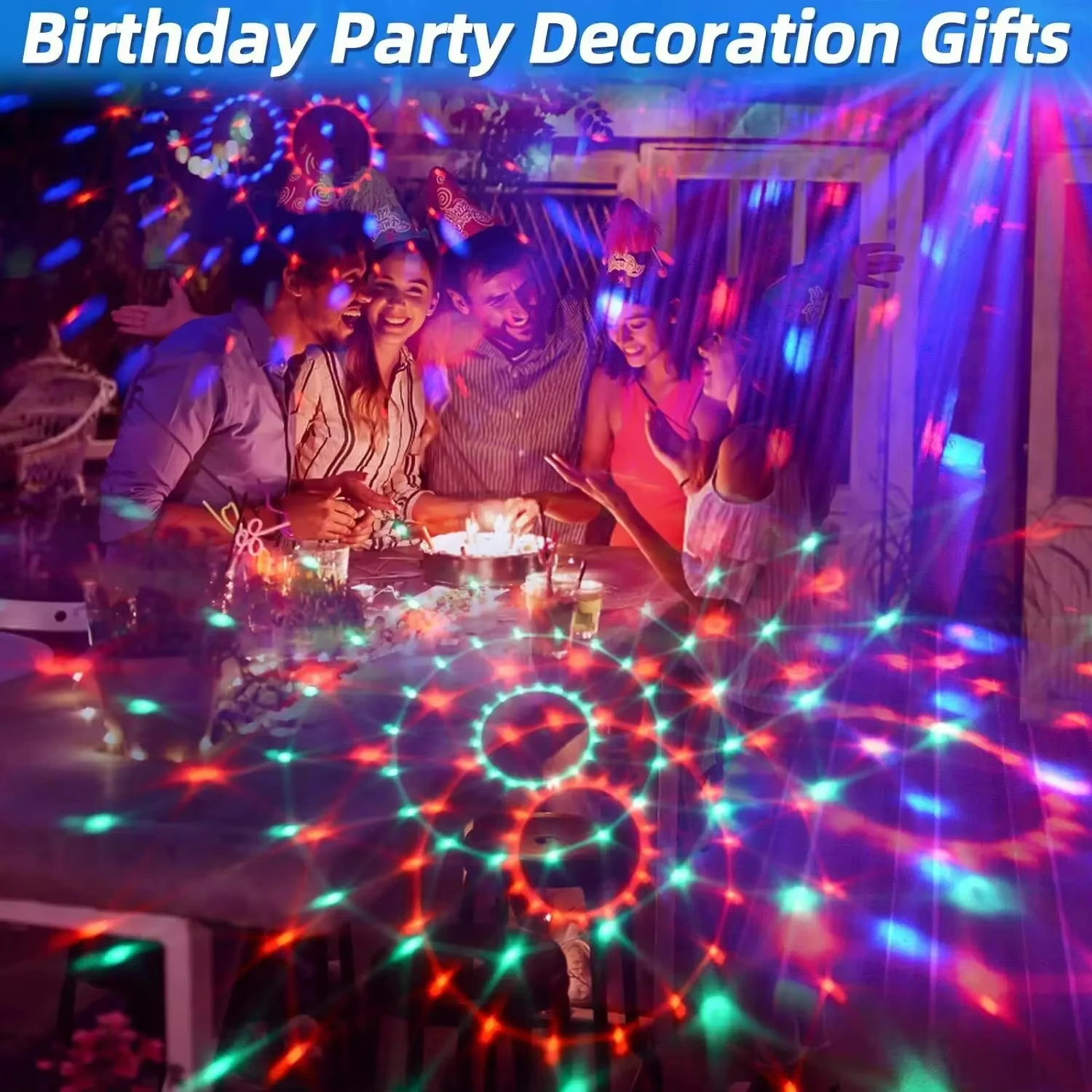 Strobe Light Sound Activated Stage Lamp with Remote Control Disco Ball Lamps for Home Parties Kids Birthday Wedding Bar
