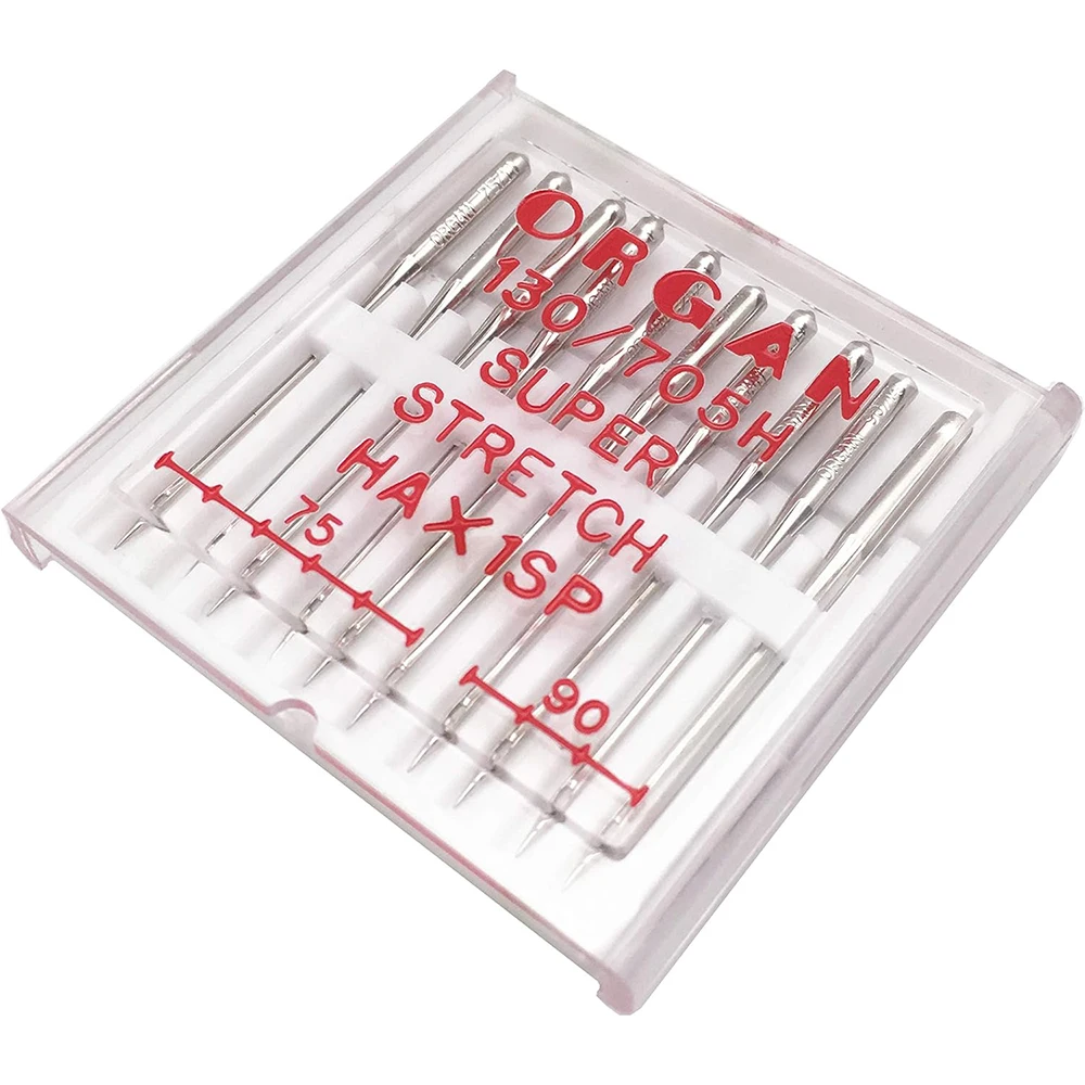 10PCS Organ Needles Serger #75 - #90 Combo HAx1SP Needles For Elastic Knitted Fabric Anti-Jump Needle Sewing Machine Accessories